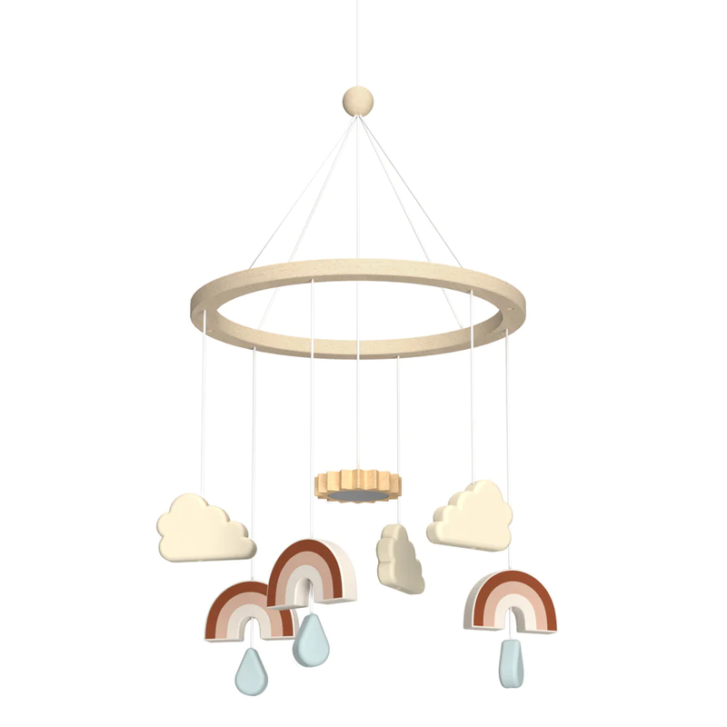 Cam Cam Copenhagen Mobile en bois « Rainbow » Camel Mix