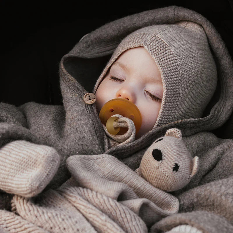 Engel  Wollfleece Overall mit Kapuze  Walnuss Melange - Online MY SNOWFLAKE