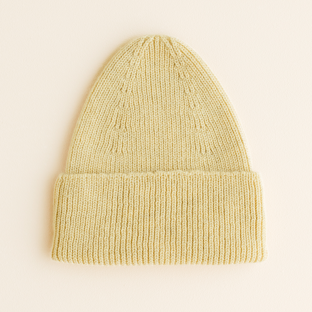 Hvid  Beanie Fonzie für Erwachsene Light Yellow - Online MY SNOWFLAKE