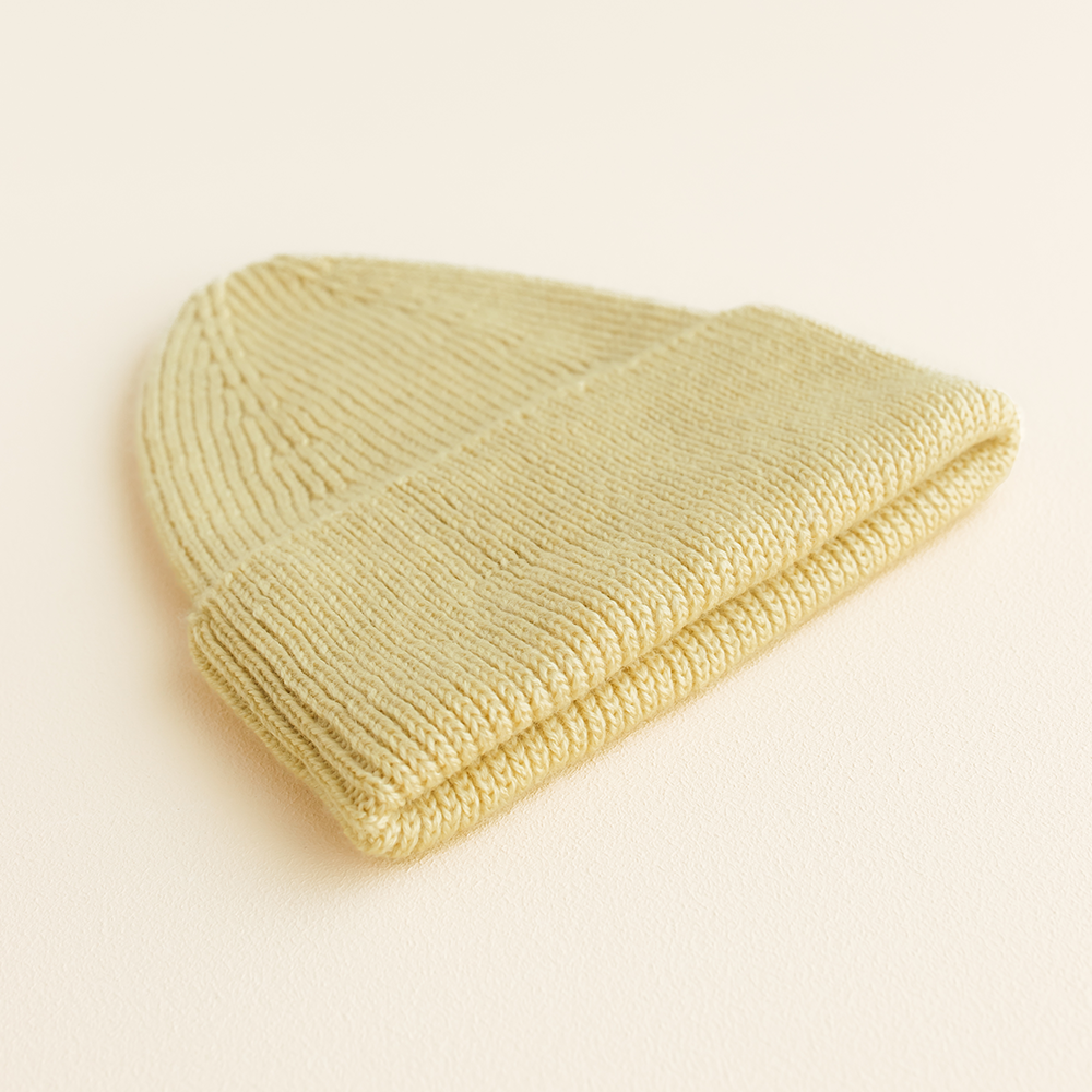 Hvid  Beanie Fonzie für Erwachsene Light Yellow - Online MY SNOWFLAKE
