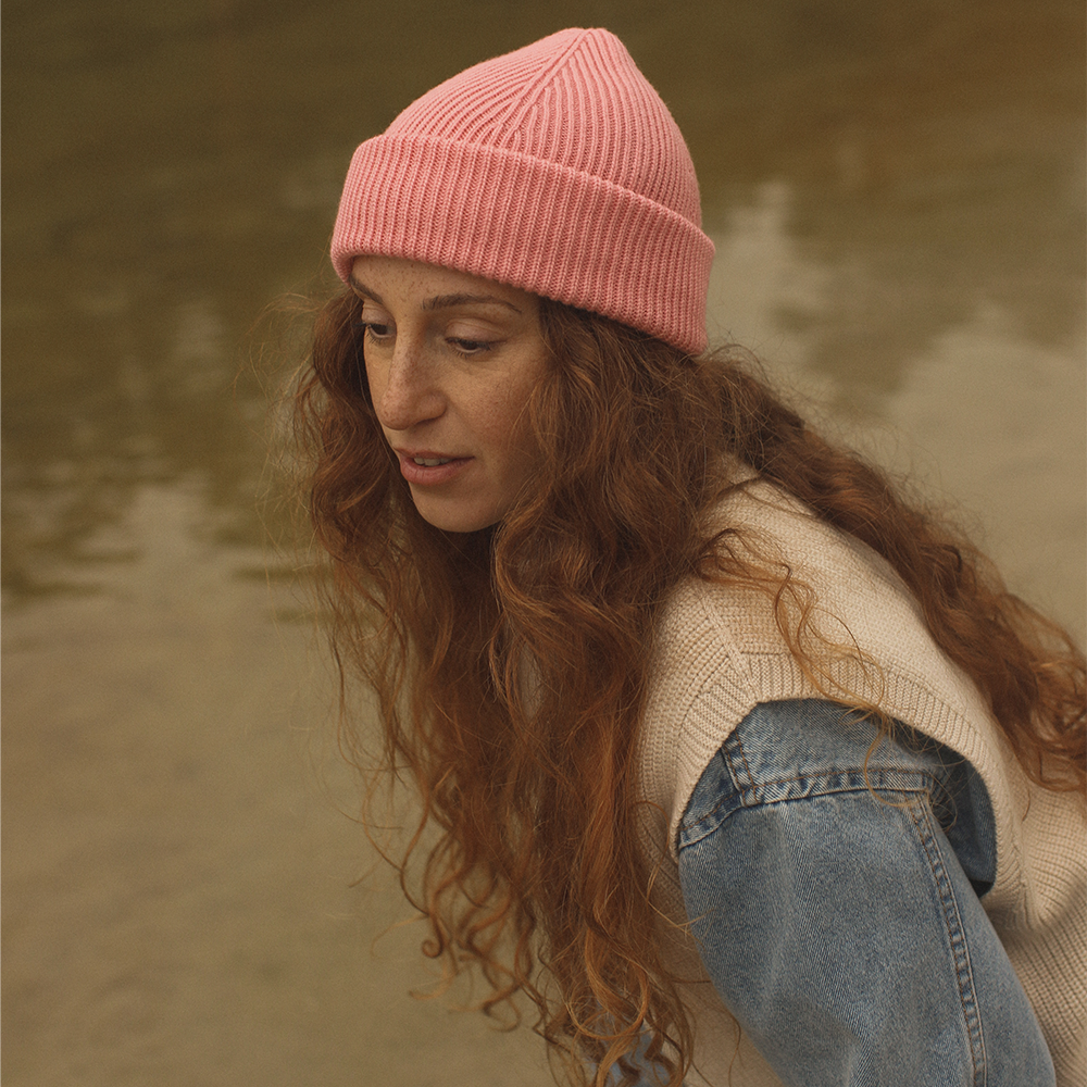 Hvid  Beanie Fonzie für Erwachsene Bubblegum - Online MY SNOWFLAKE