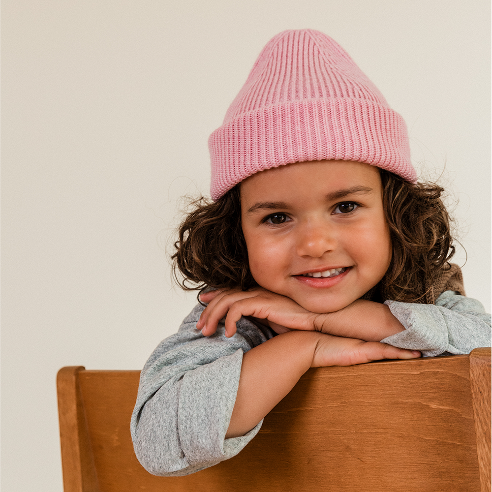Hvid  Kids Beanie Fonzie Cotton Candy