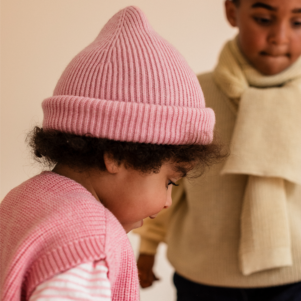 Hvid  Kids Beanie Fonzie Cotton Candy