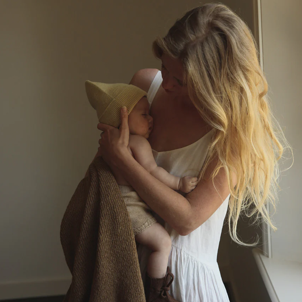 Bonnet bébé Hvid Fonzie jaune clair