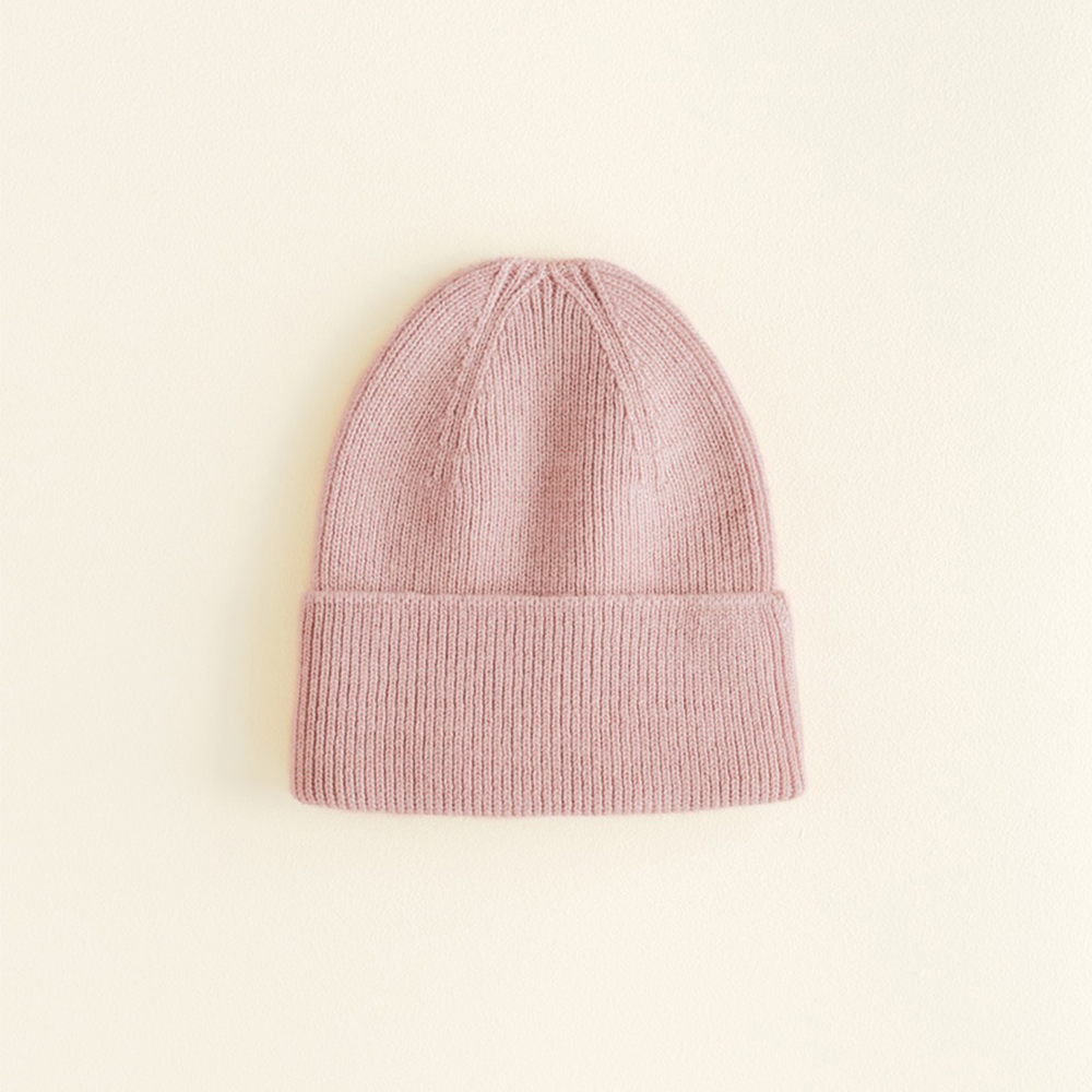 Hvid Newborn Beanie Fonzie Powder