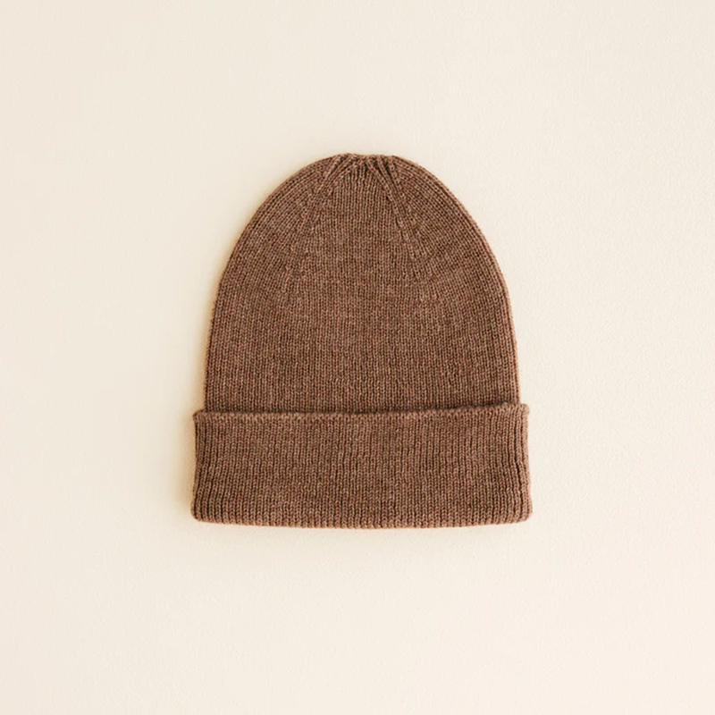 Hvid Newborn Beanie Fonzie Mocha