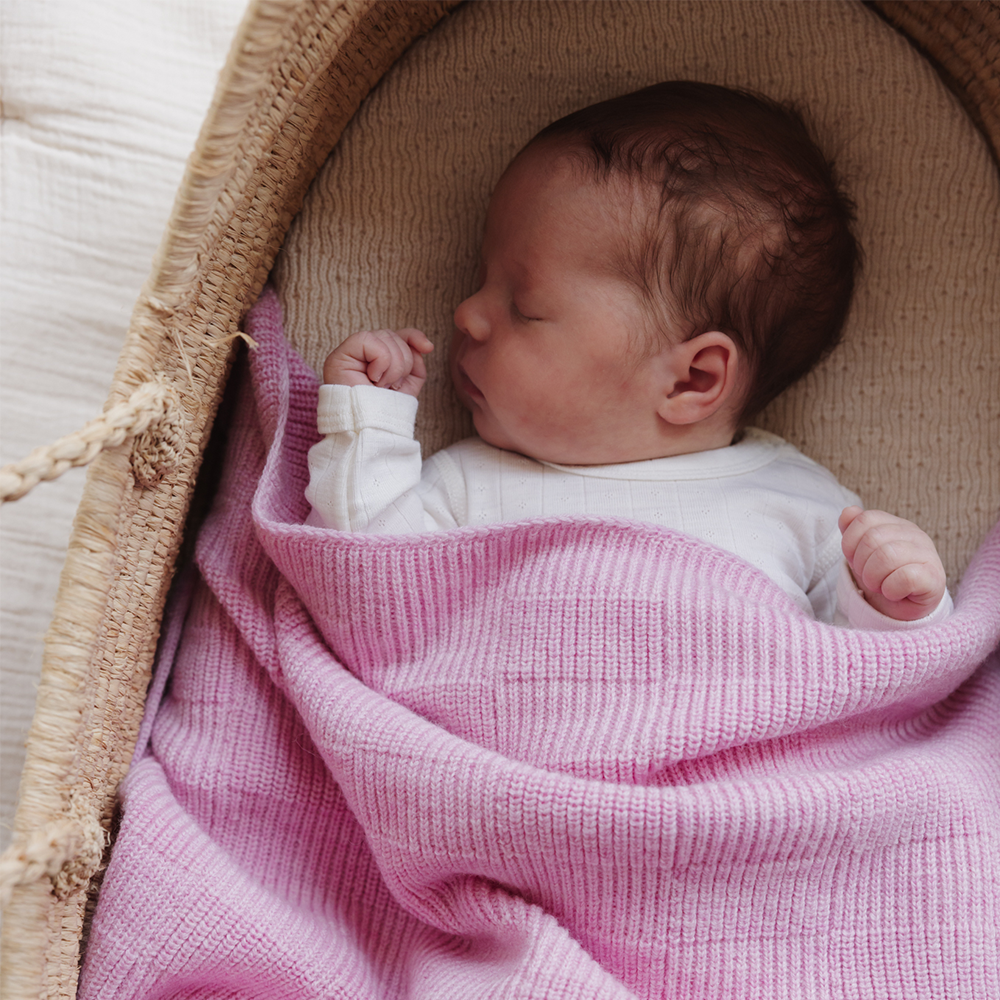 Hvid  Babydecke 'Ivy' Cotton Candy