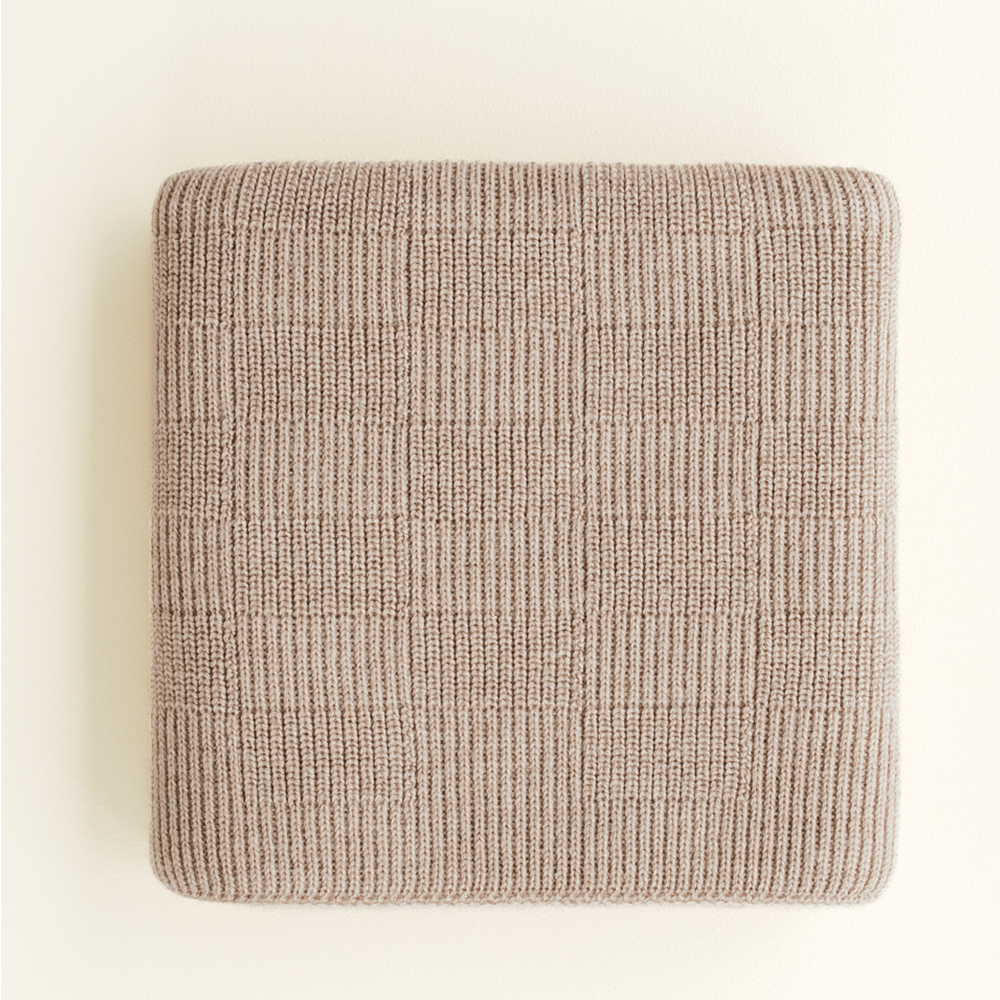 Hvid  Babydecke 'Ivy' Sand