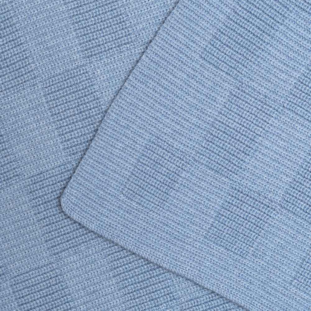 Hvid  Babydecke 'Ivy' Light Blue