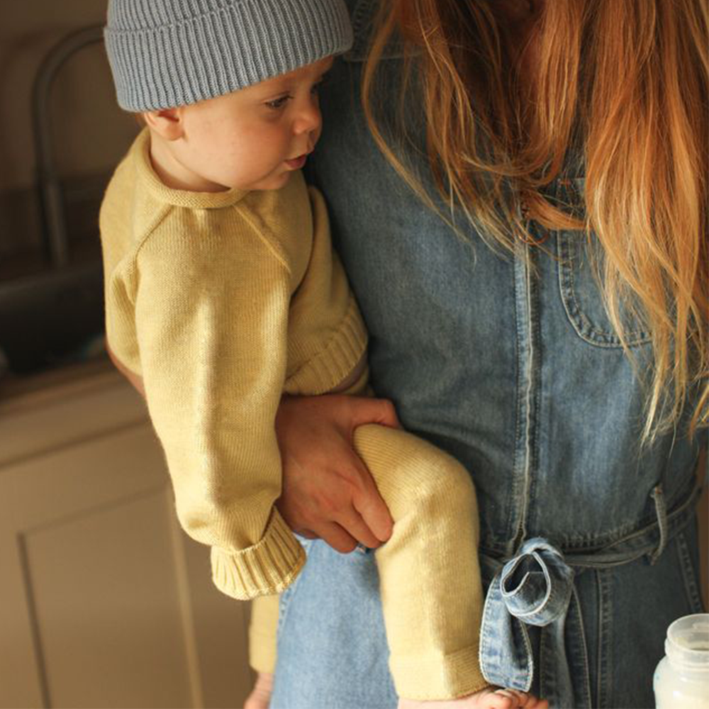 Hvid  Baby Strickhose 'Guido'  Light Yellow