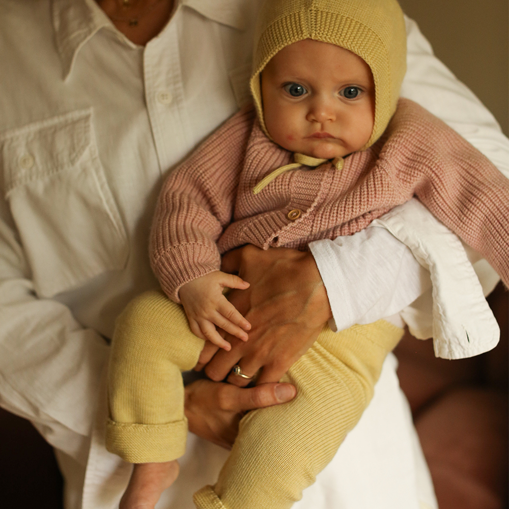 Hvid  Baby Strickhose 'Guido'  Light Yellow