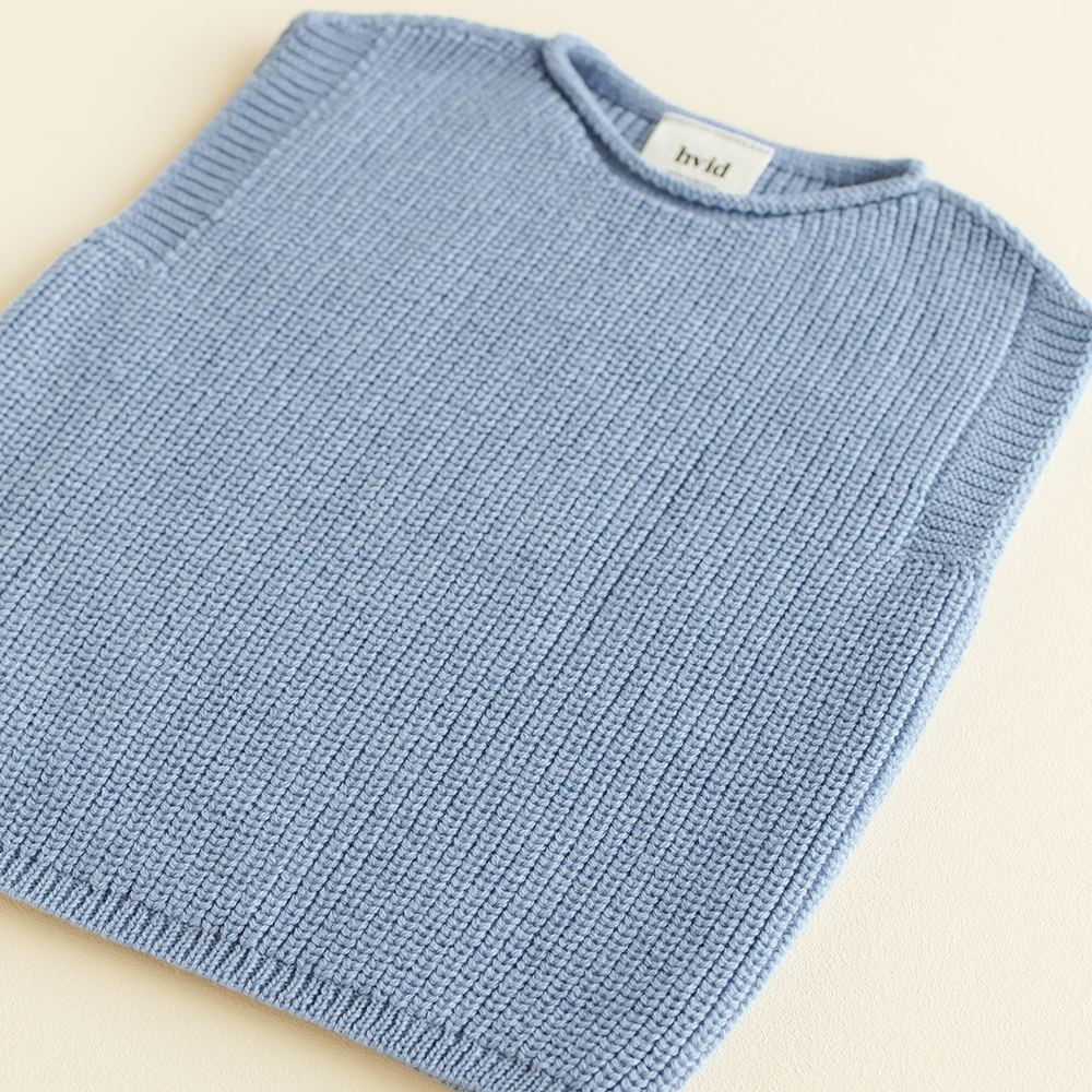 White Baby Knitted Vest 'Harvey' Light Blue
