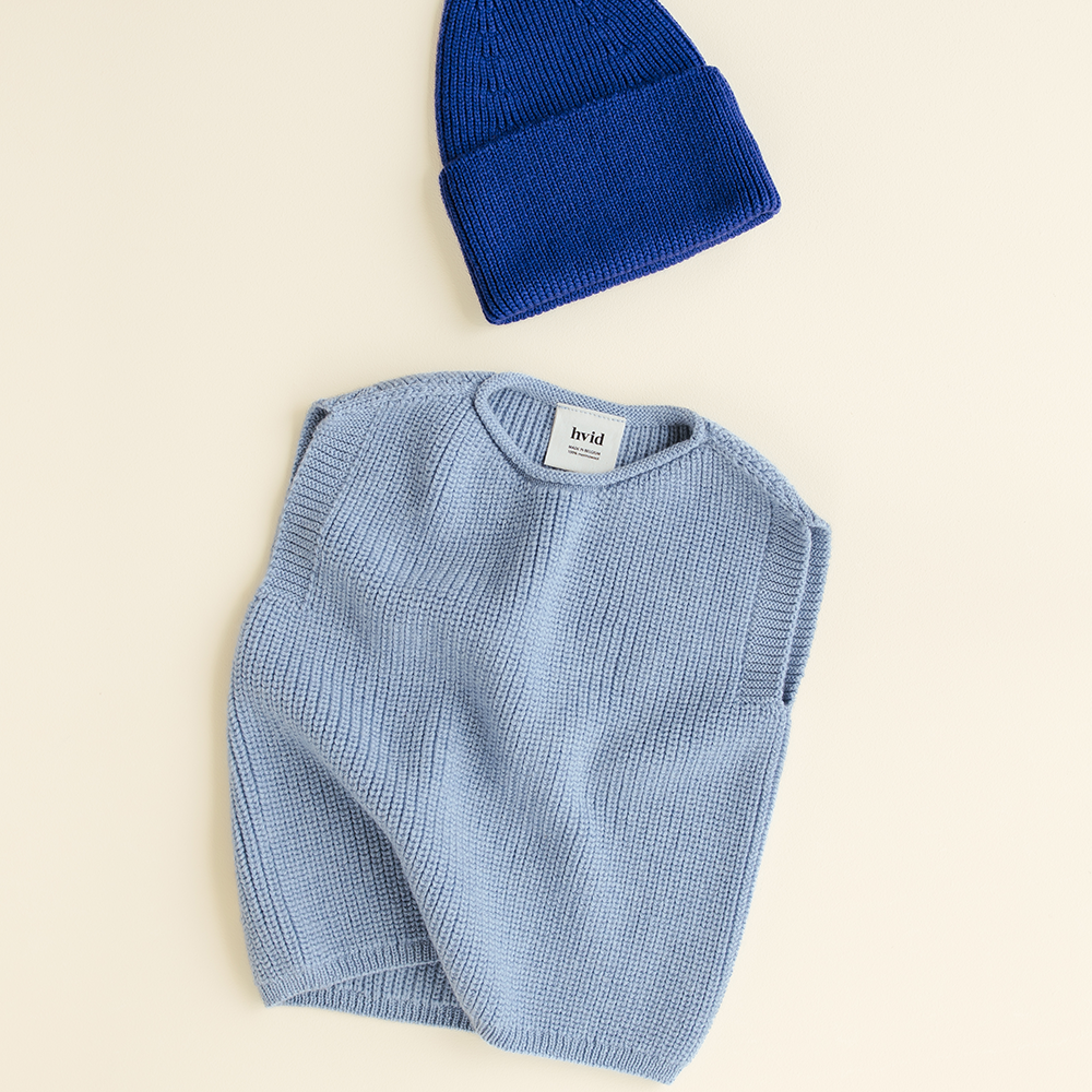 White Baby Knitted Vest 'Harvey' Light Blue