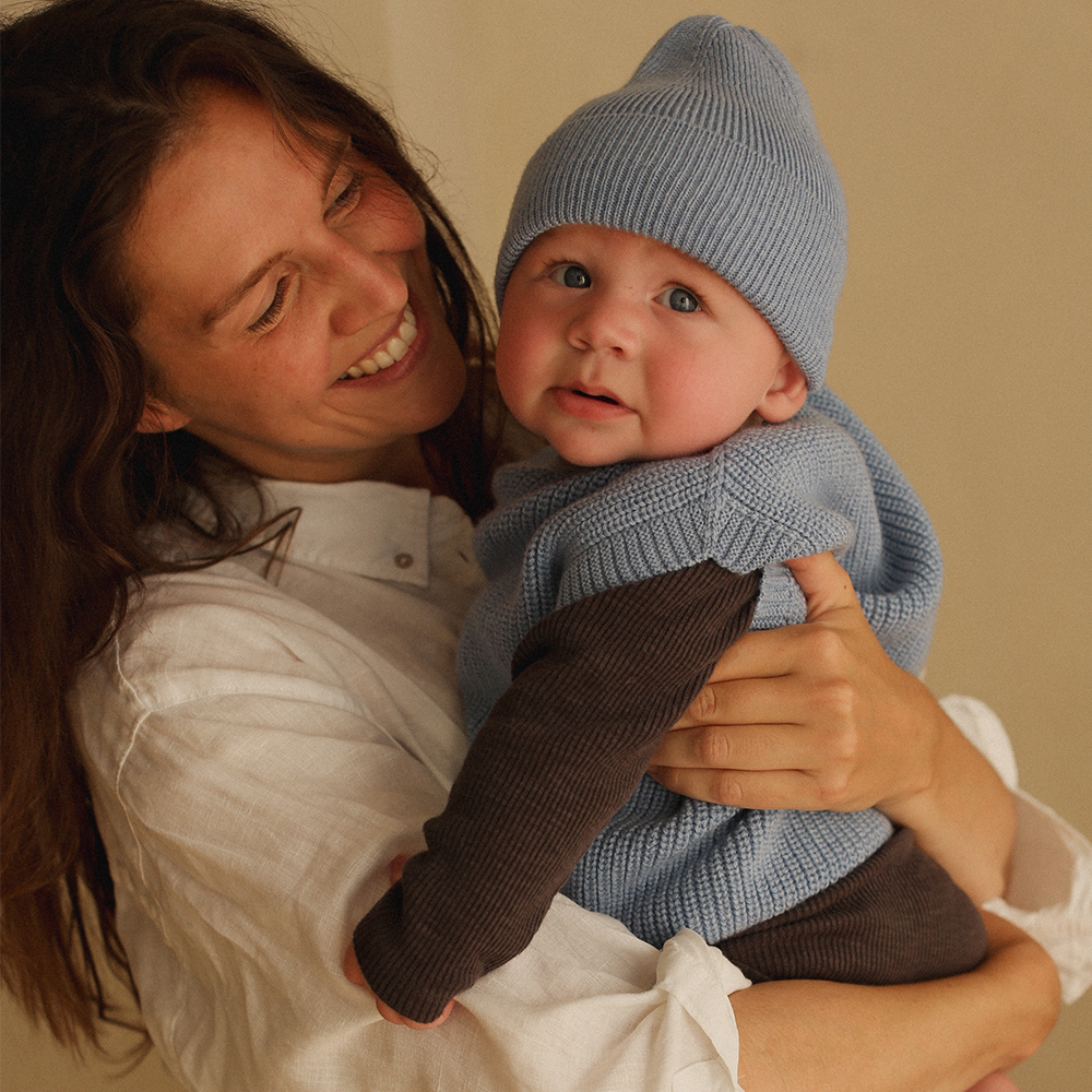 White Baby Knitted Vest 'Harvey' Light Blue