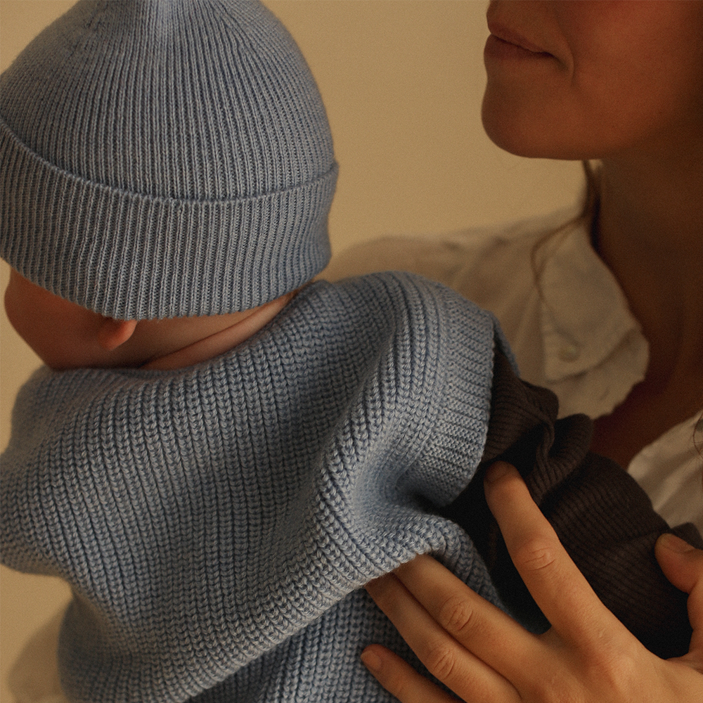 White Baby Knitted Vest 'Harvey' Light Blue