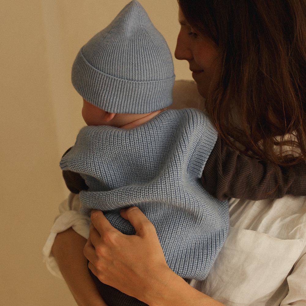 White Baby Knitted Vest 'Harvey' Light Blue