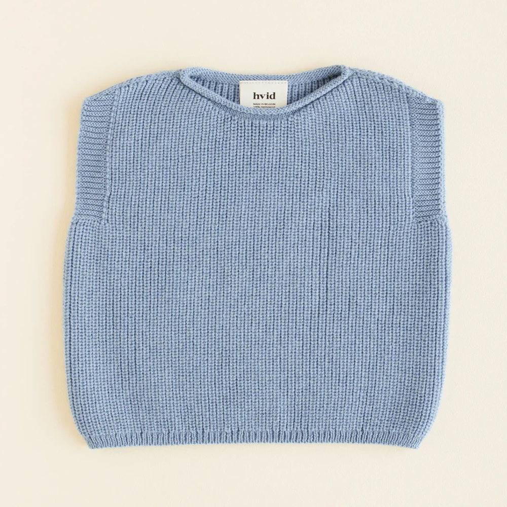 White Baby Knitted Vest 'Harvey' Light Blue