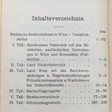 Straßenverzeichnis für die Schaffner der Wr. Städtischen Straßenbahnen