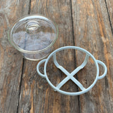 Glastopf mit Halterung