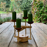 Holz-Kerzenständer für 4 Kerzen