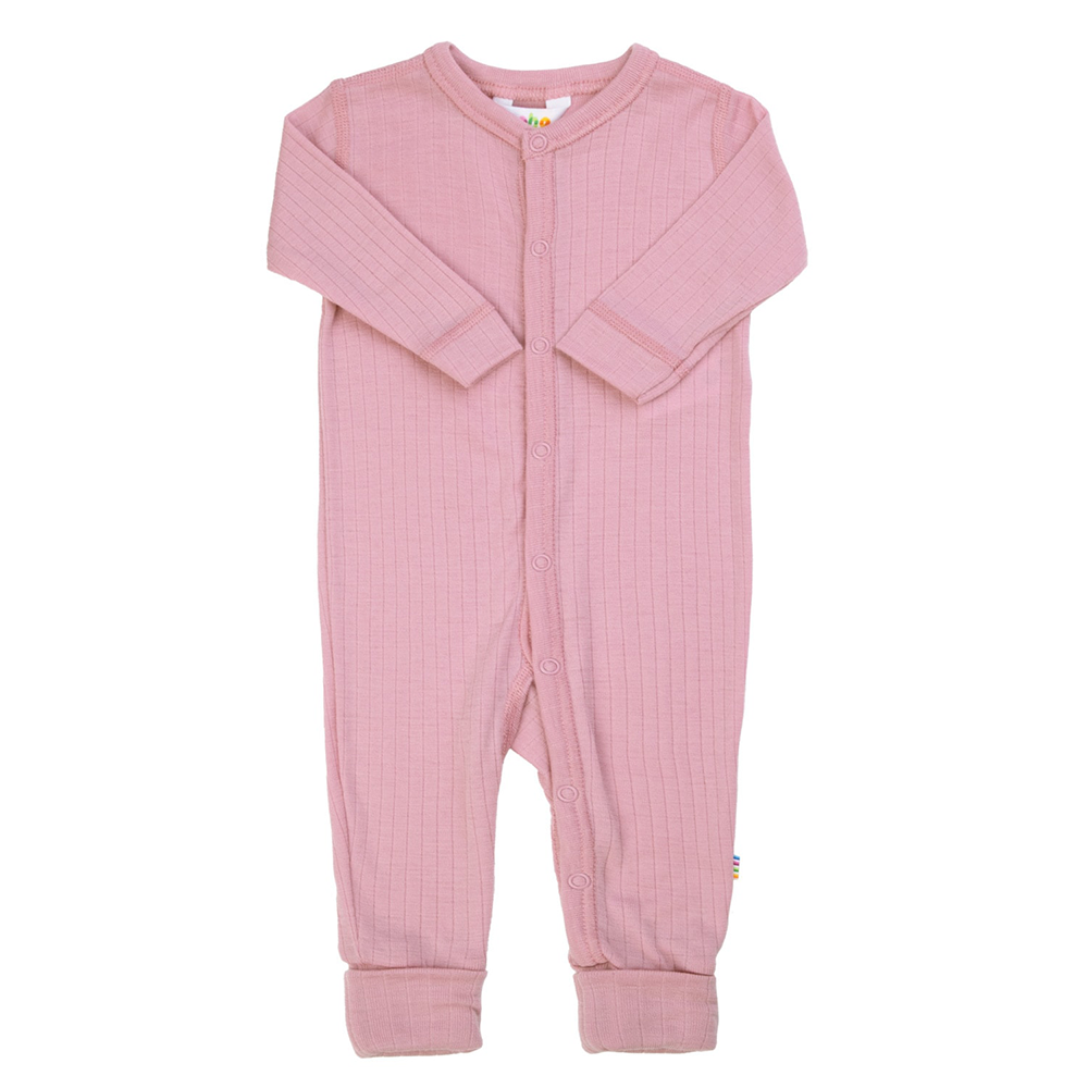 Joha  Strampler Pyjama Merinowolle '2 in 1 Foot' Old Rose
