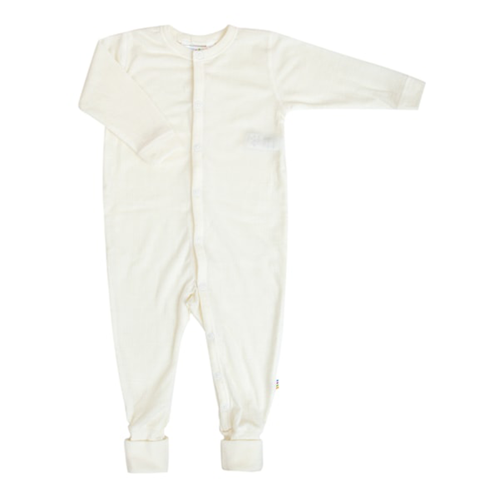 Joha  Strampler Pyjama Merinowolle '2 in 1 Foot' Off White