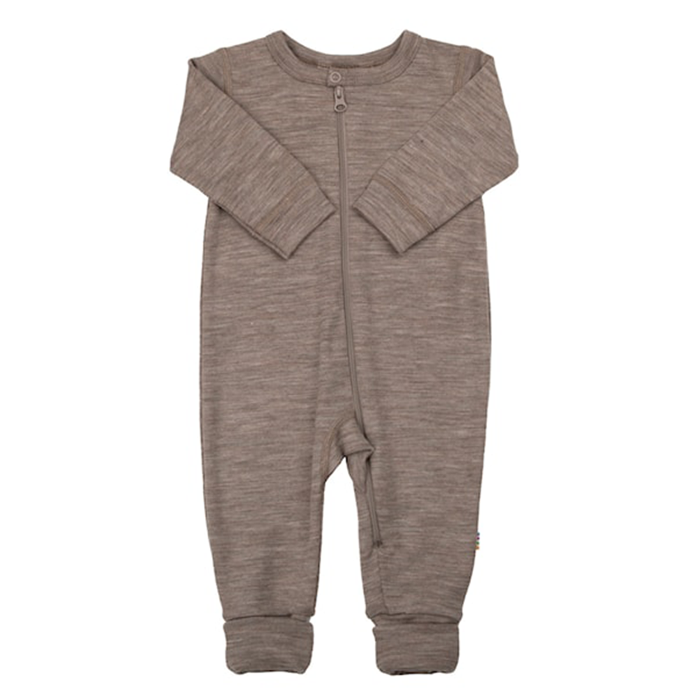 Joha  Strampler Schalfanzug aus Merinowolle/Seide 'Basic' Beige Mel - Online MY SNOWFLAKE
