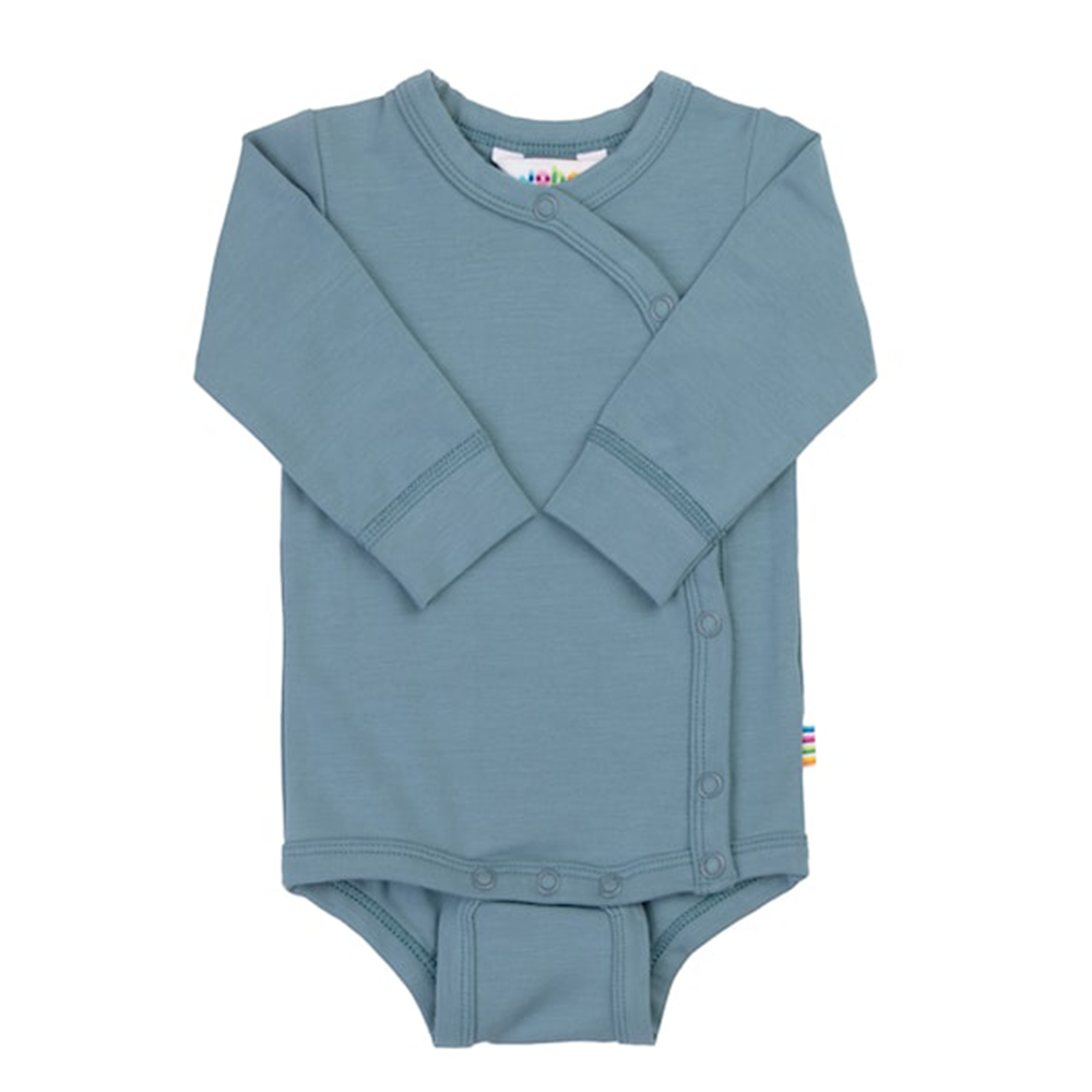Joha  Wickelbody Langarm aus Bambus Blau