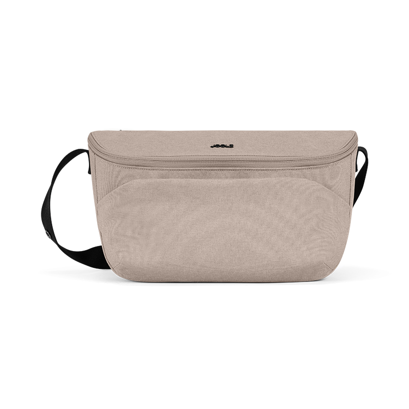 Kinderwagen Organizer in Beige mit schwarzem Henkel von Joolz. 