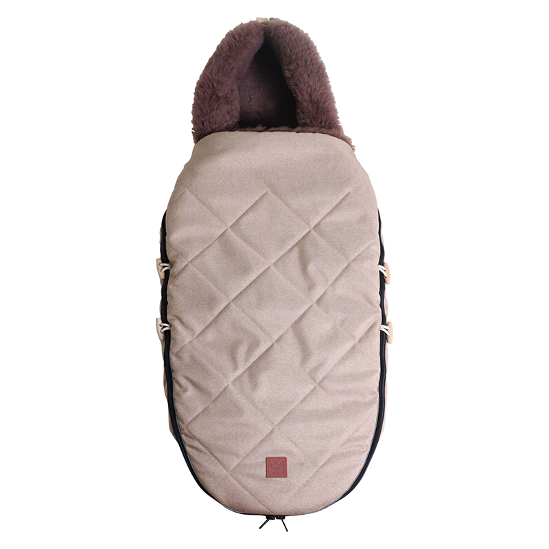 Lambskin Pram Footmuff 'TOFFEE' Sand Melange