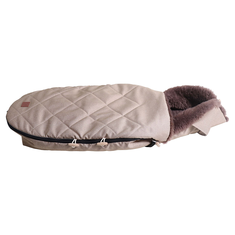 Lambskin Pram Footmuff 'TOFFEE' Sand Melange