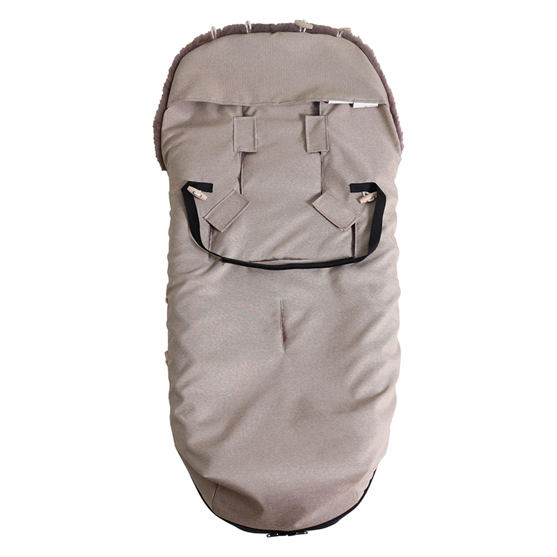Lambskin Pram Footmuff 'TOFFEE' Sand Melange