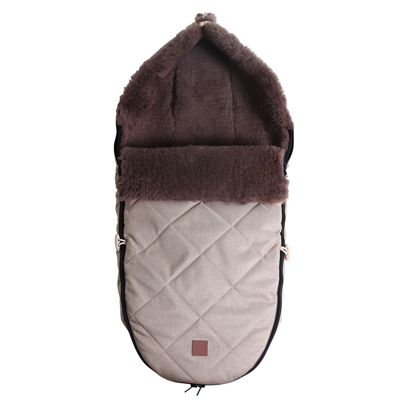 Lambskin Pram Footmuff 'TOFFEE' Sand Melange