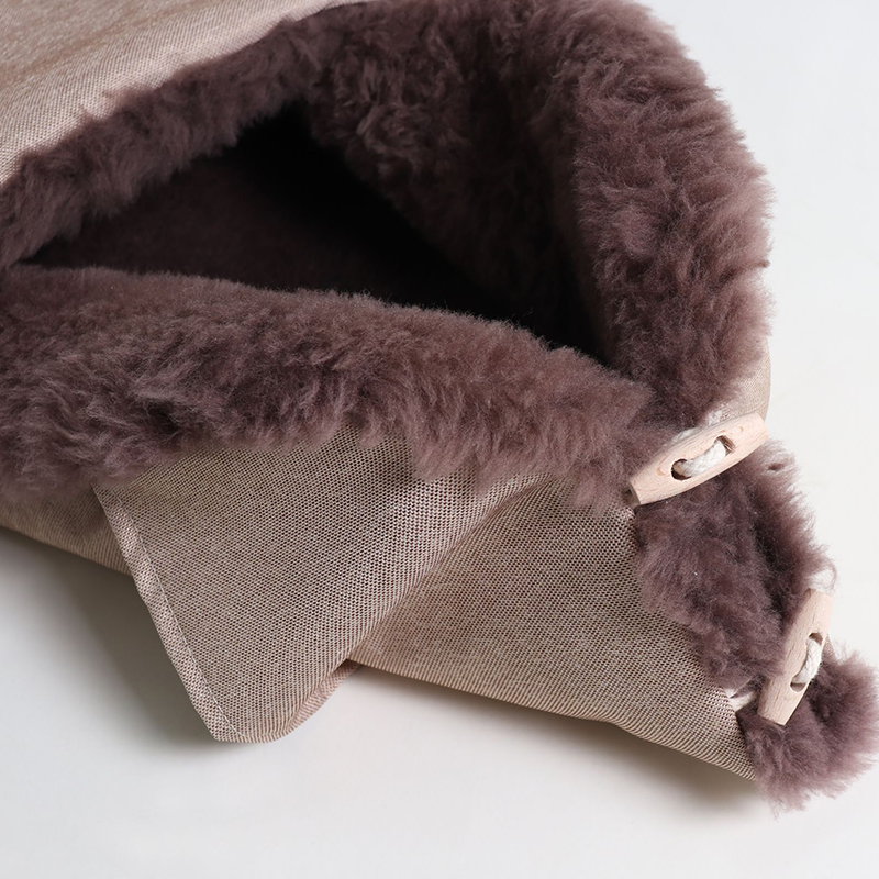 Lambskin Pram Footmuff 'TOFFEE' Sand Melange