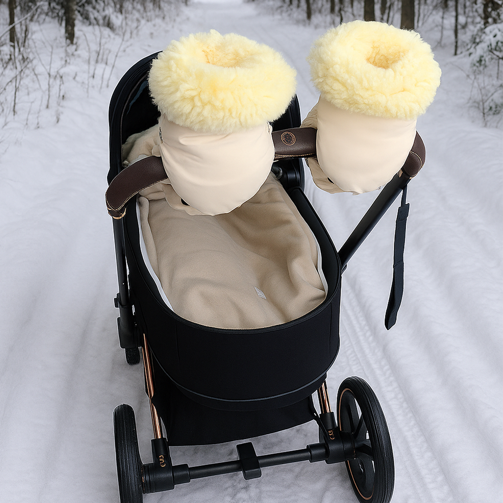 Kaiser  Lammfell Kinderwagen Handschuhe 'Reflect' Cream
