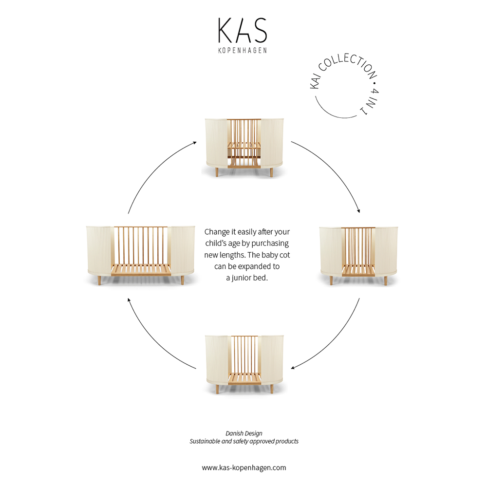 Kas Kopenhagen Kai Babybett 70 x 120 cm Oak - Online MY SNOWFLAKE