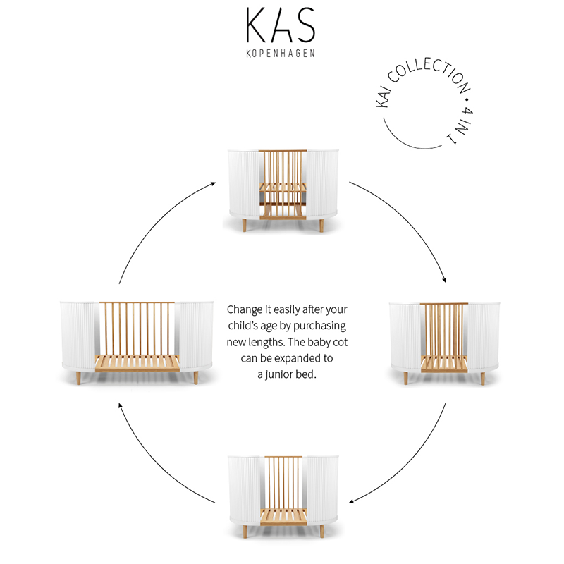Kas Kopenhagen Babybett Kai, das mit deinem Kind mitwächst. 