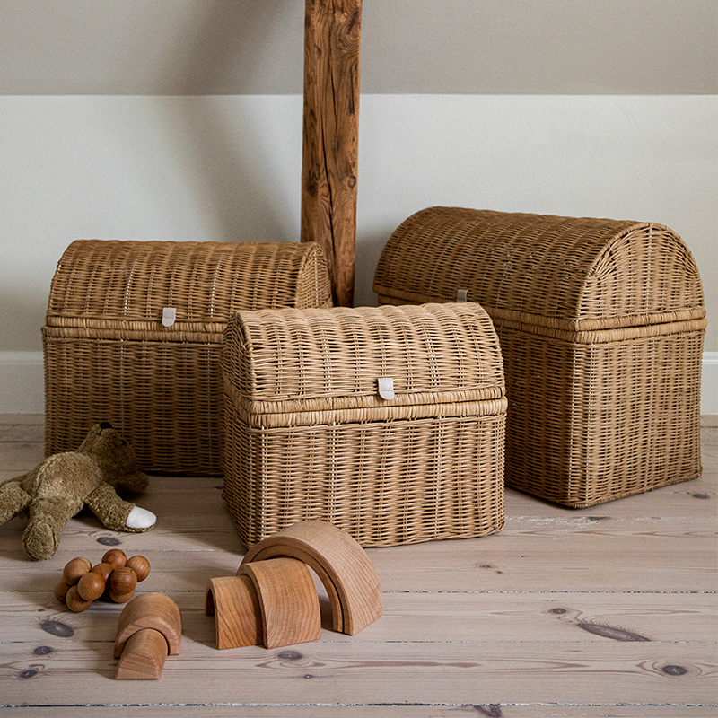 Kas Kopenhagen 3er Set handgeflochtene Raffia Körbe Desert