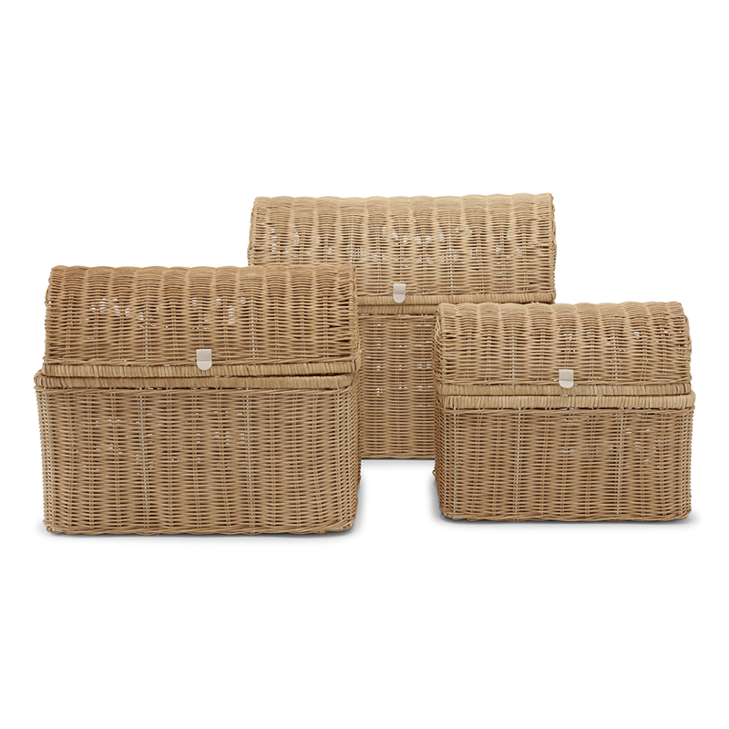 Kas Kopenhagen 3er Set handgeflochtene Raffia Körbe Desert