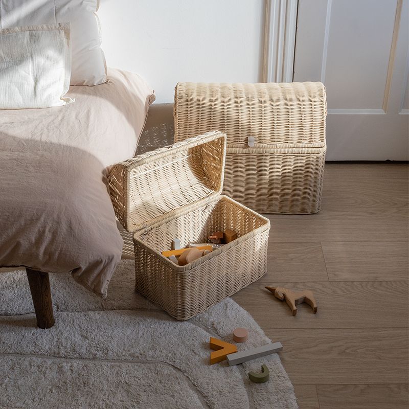 Kas Kopenhagen 3-Piece Set Hand-Braided Raffia Baskets Sand