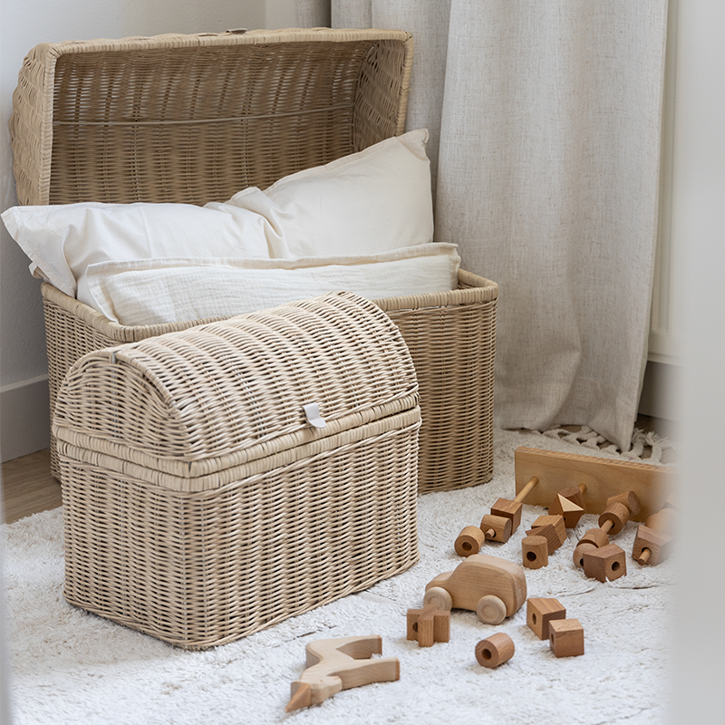 Kas Kopenhagen 3-Piece Set Hand-Braided Raffia Baskets Sand