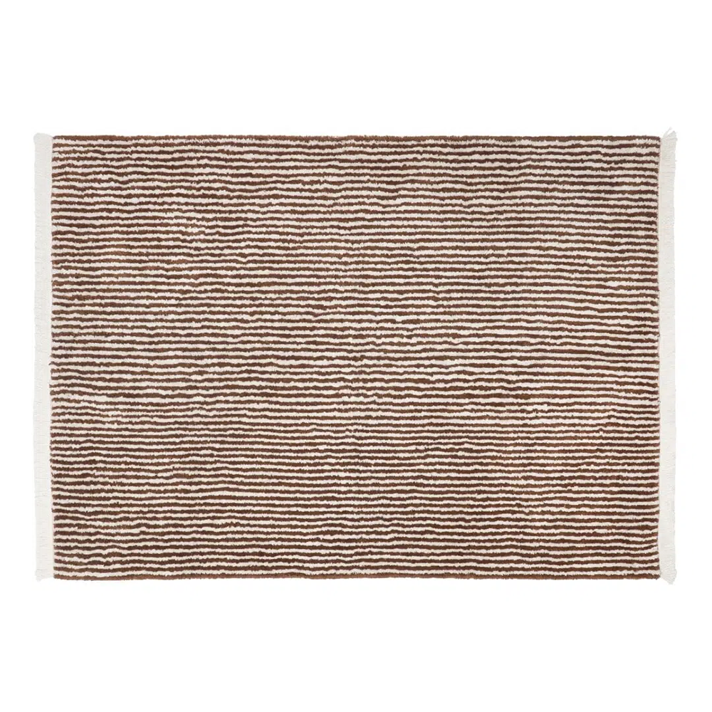 Kas Kopenhagen  Baumwollteppich 'Brown Stripes' waschbar