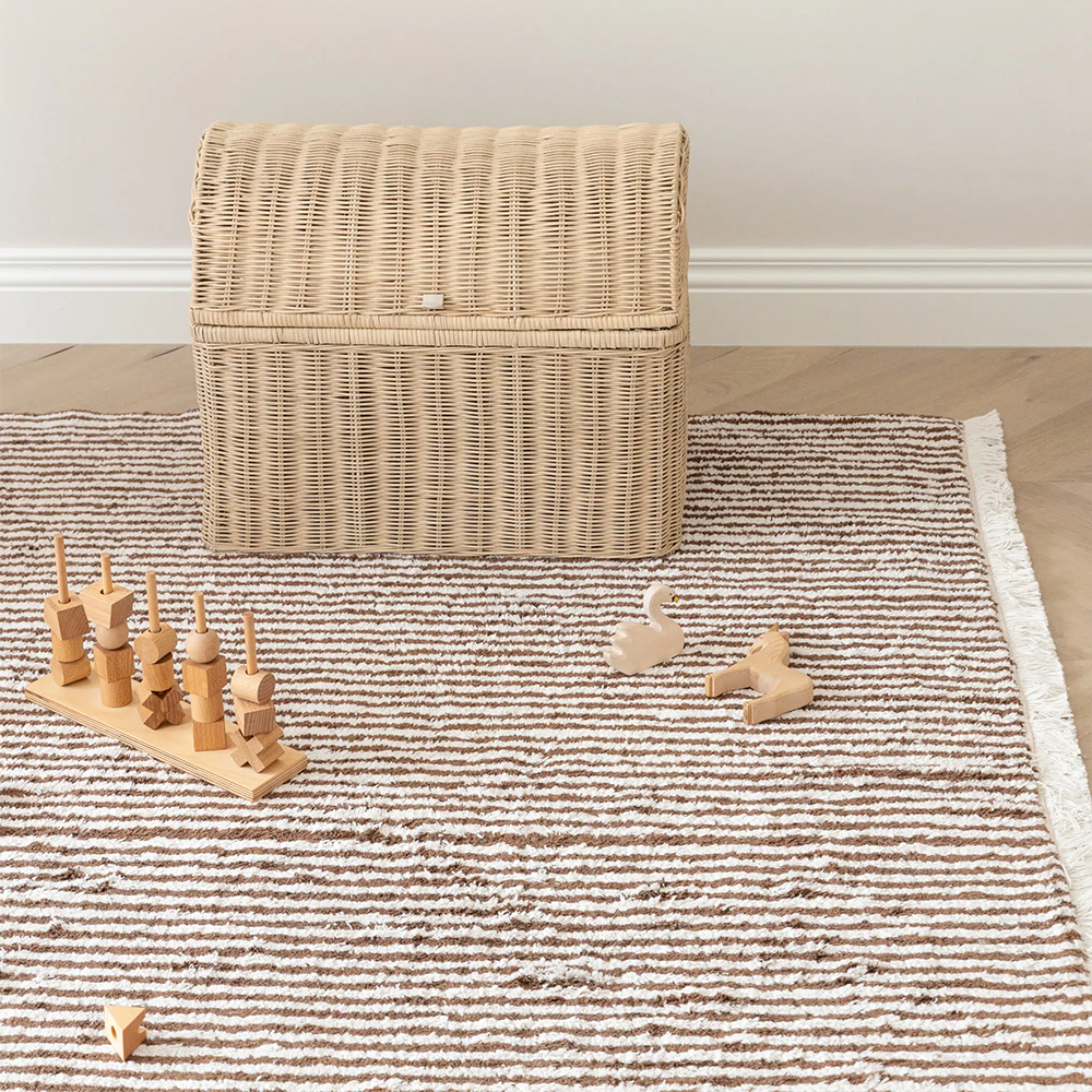 Kas Kopenhagen  Baumwollteppich 'Brown Stripes' waschbar