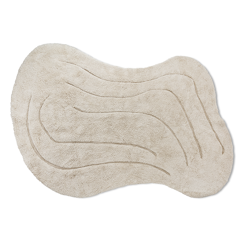 Kas Kopenhagen waschbarer Teppich 'Waves' aus 100% Bio-Bauwolle.