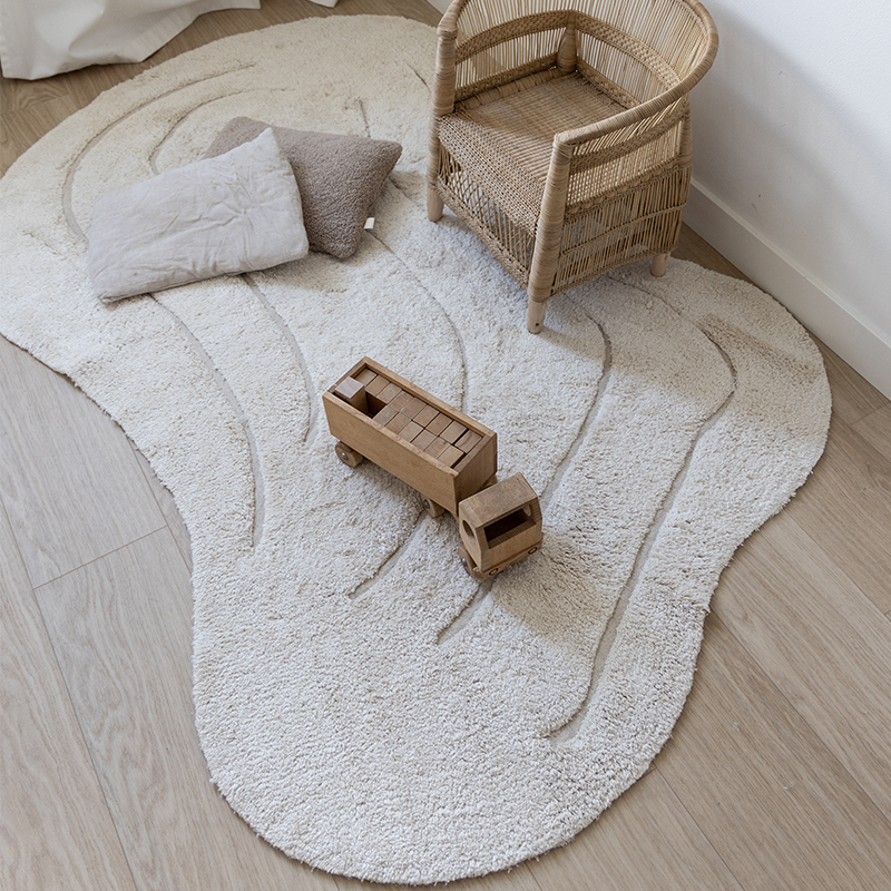 Kas Kopenhagen Kinderzimmerteppich 'Waves' aus 100% Bio-Baumwolle. 