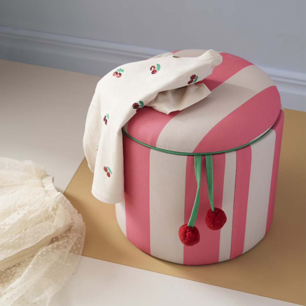 Kids Concept Storage Stool Pink