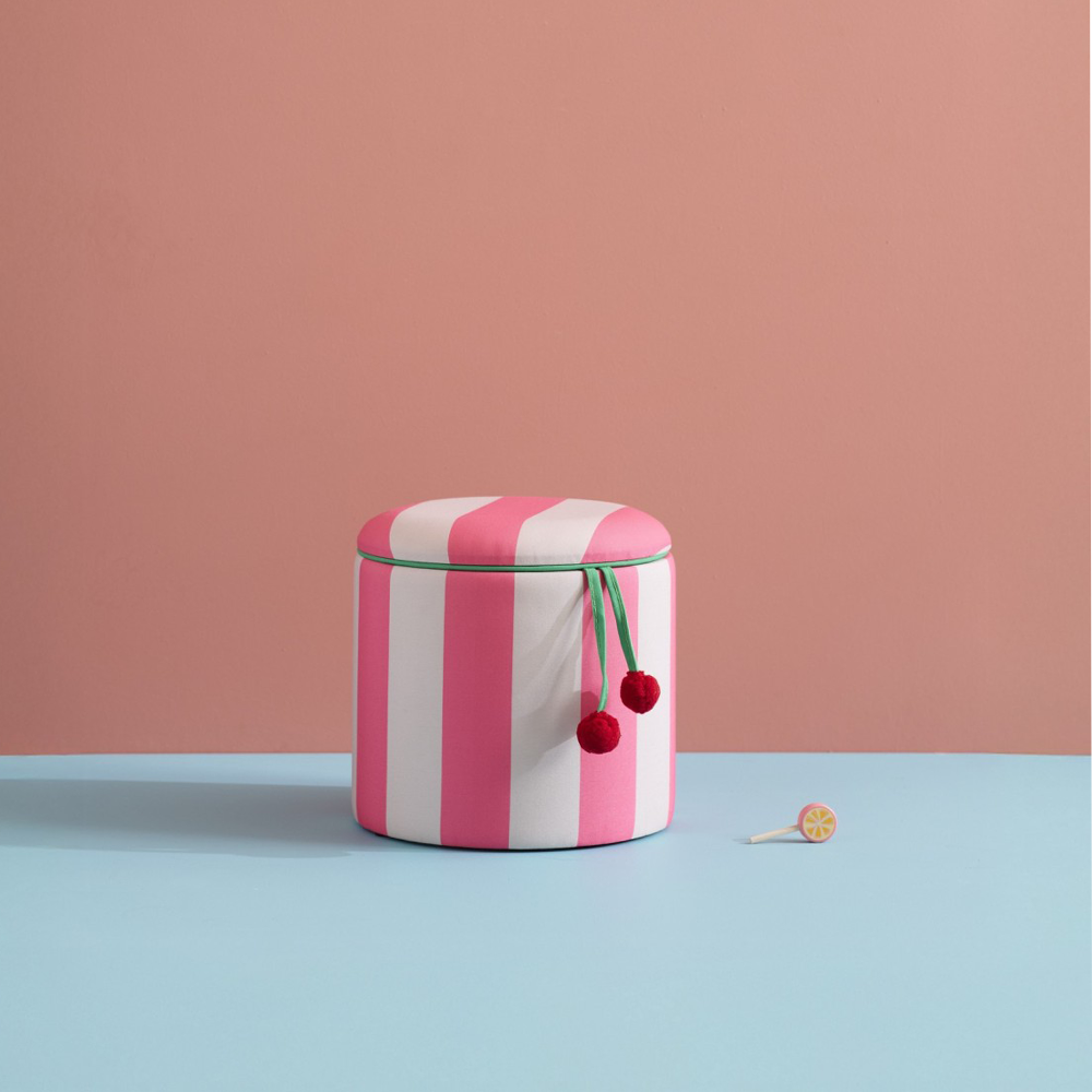 Kids Concept Storage Stool Pink