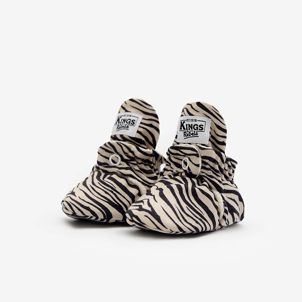 Kings & Rebels Chaussons Bébé 'Gamuza' Zèbre