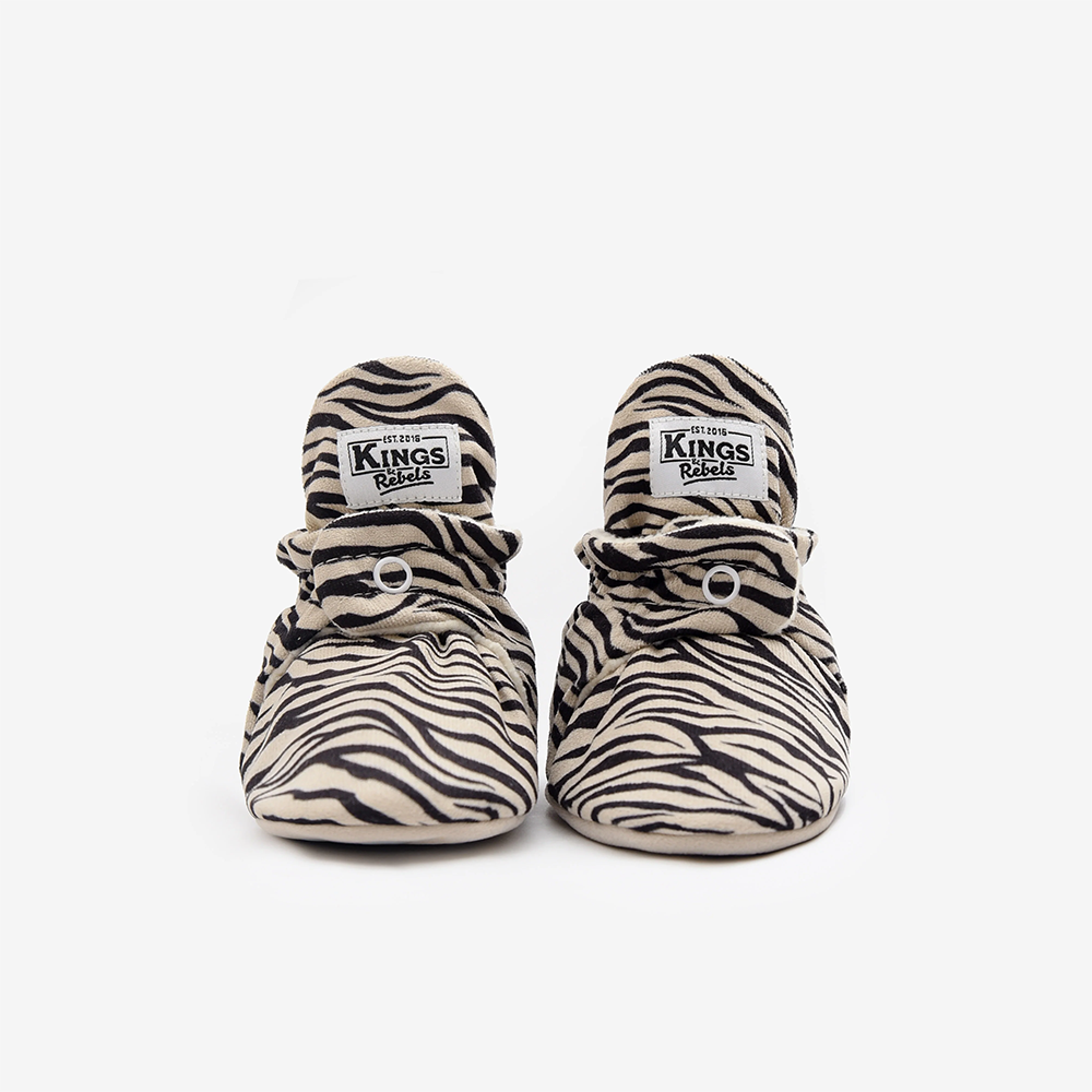 Kings & Rebels Chaussons Bébé 'Gamuza' Zèbre