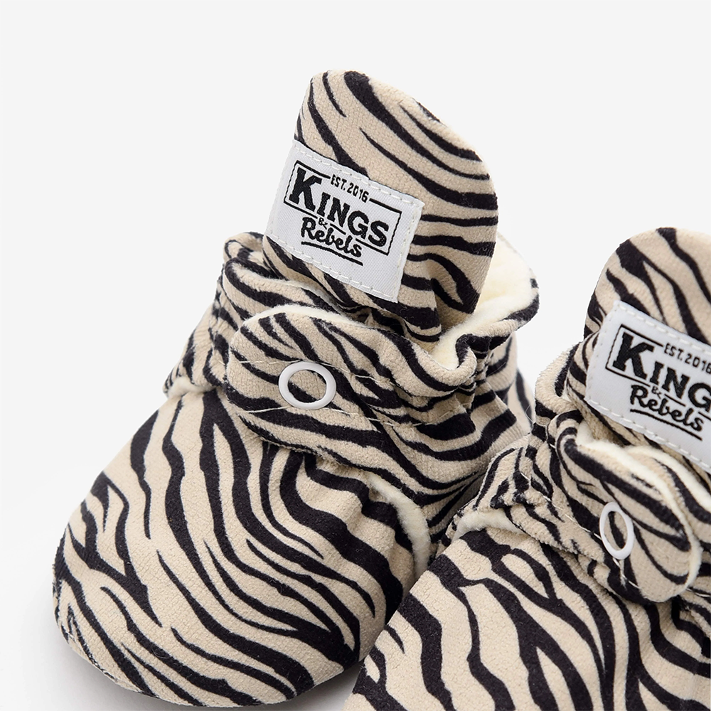 Kings & Rebels Chaussons Bébé 'Gamuza' Zèbre